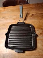 Staub grillpan gietijzer, Huis en Inrichting, Keuken | Potten en Pannen, Gebruikt, Ophalen of Verzenden, Koekenpan of Braadpan