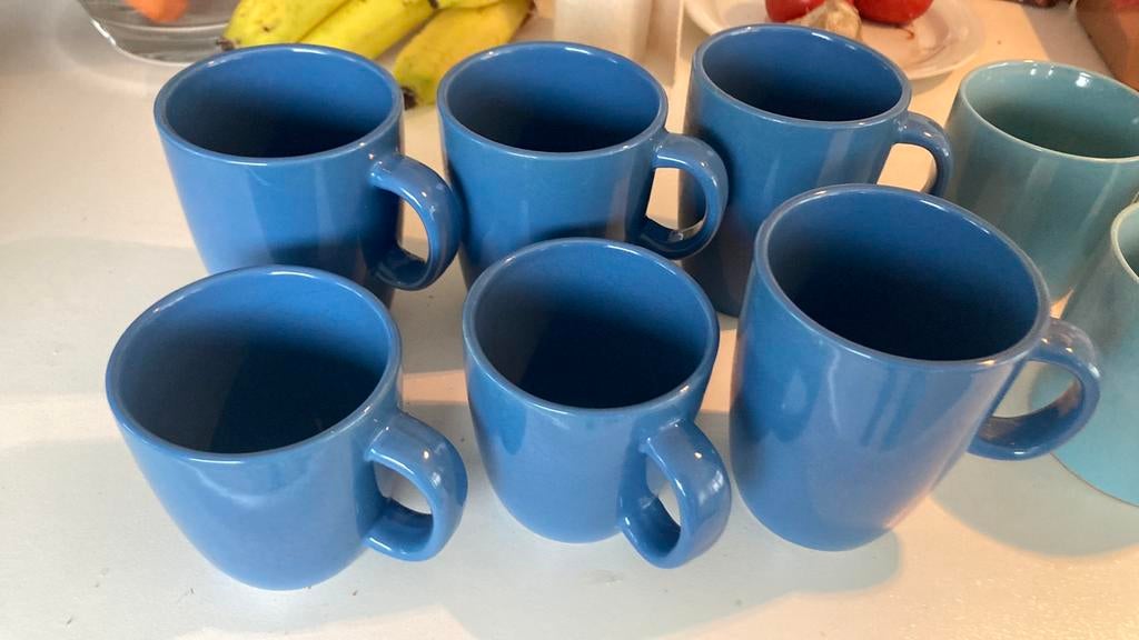 10 koffie mokken, Ophalen, Gebruikt, Keramiek, Effen