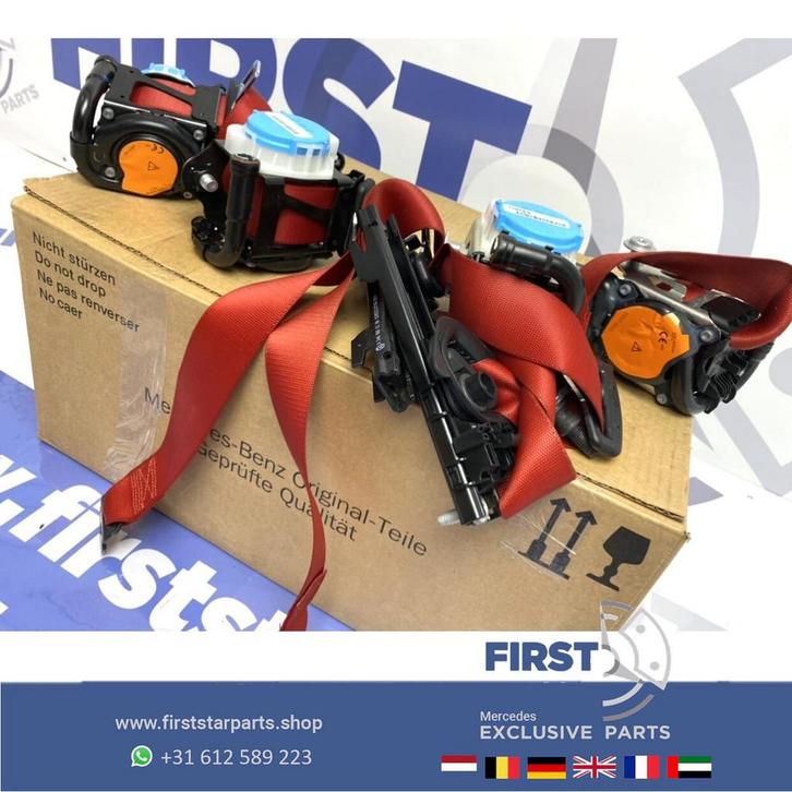 W176 A45 GORDEL SET COMPLEET origineel Mercedes 45 AMG ROOD, Auto-onderdelen, Interieur en Bekleding, Mercedes-Benz, Gebruikt