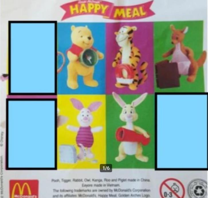 Happy Meal Winnie de Poeh Disney 5x | 2002 | NIEUW in OVP, Verzamelen, Disney, Nieuw, Knuffel, Winnie de Poeh of vrienden, Ophalen of Verzenden