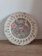 Vintage Sierbord met Bloemmotief - Ø 34cm, Ophalen of Verzenden