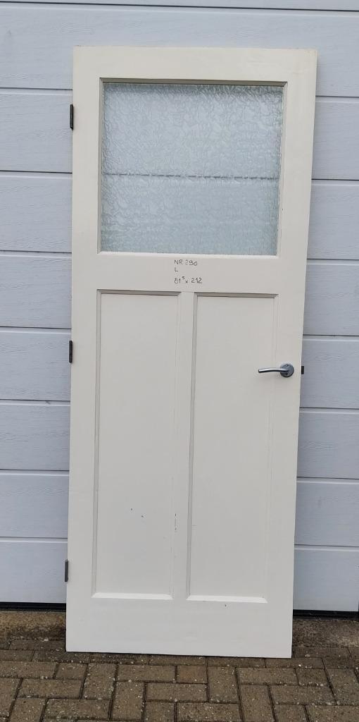 XYZ Paneeldeur 81,5x212 cm (nr 90), Doe-het-zelf en Verbouw, Deuren en Horren, Binnendeur, 200 tot 215 cm, Glas, Hout, Ophalen
