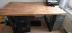Ruime tafel van onbewerkt hout met robuuste look., Ophalen, Gebruikt, 200 cm of meer, 50 tot 100 cm