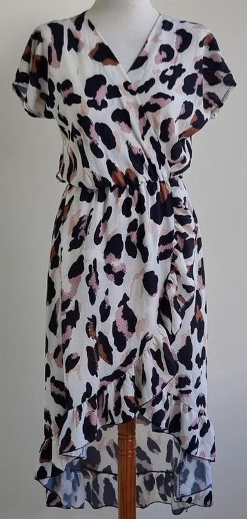 Made in Italy mooi wit jurkje met bruin/zwarte print mt. TU beschikbaar voor biedingen