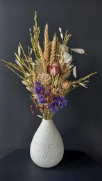 Droogbloemen gebonden boeket met creme beige vaas H42 cm, Huis en Inrichting, Ophalen of Verzenden, Nieuw
