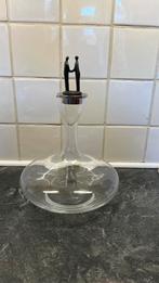 Kristalglas karaf met verbronsde  stop. 28 cm. Incl. Stop., Antiek en Kunst, Ophalen of Verzenden