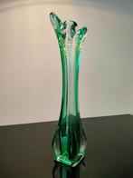 Italie Murano Vaas Smal Groen Transparant Export USA 1950, Antiek en Kunst, Antiek | Glas en Kristal, Ophalen of Verzenden