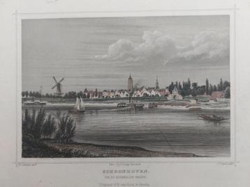 82 / Schoonhoven Gekleurde gravure van 1860 vanTerwen beschikbaar voor biedingen