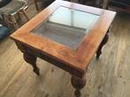 Salontafel met geslepen glas en lade, Ophalen, Gebruikt, 50 tot 100 cm, Glas