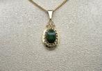 Gouden vintage hanger met edelsteen jade. 2026/02., Overige voorstellingen, ., Ophalen of Verzenden, Zo goed als nieuw