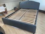 Hauga (ikea) bed 160 x 200 cm (1 jaar oud), Huis en Inrichting, Slaapkamer | Bedden, Ophalen, Blauw, Tweepersoons, Zo goed als nieuw