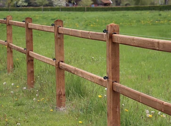 22. Omheining | houten omheining | doorsteek omheining, Dieren en Toebehoren, Stalling en Weidegang, Weidegang, 4 paarden of pony's of meer