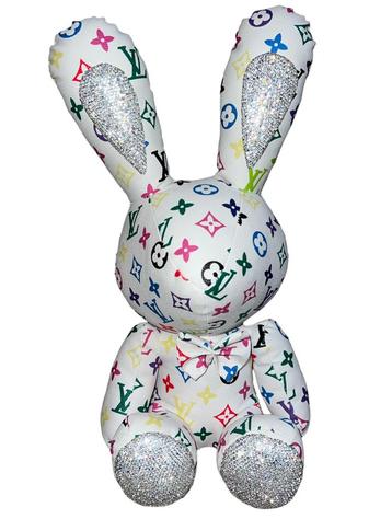 Design konijn Wit met kleurtjes - Decoratie - Uniek cadeau