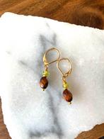 Tijgeroog oorbellen, Sieraden, Tassen en Uiterlijk, Oorbellen, Hangers, Bruin, Nieuw, Ophalen of Verzenden