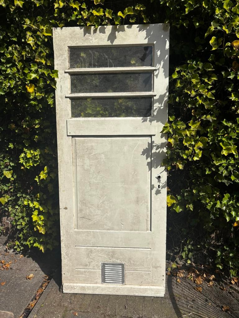 Houten buitendeur, Ophalen, Zo goed als nieuw, Buitendeur, 200 tot 215 cm