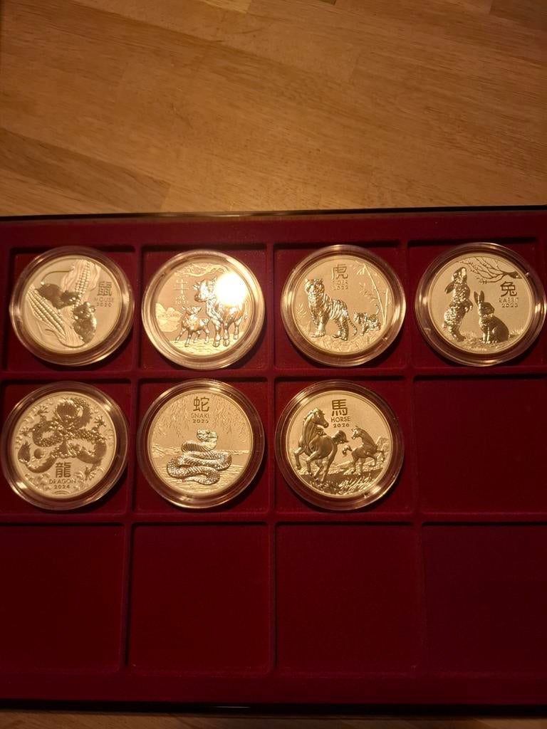 Perth Mint Lunar III Serie Zilveren Munten (2020-2026), Postzegels en Munten, Munten | Oceanië, Ophalen of Verzenden, Setje, Zilver