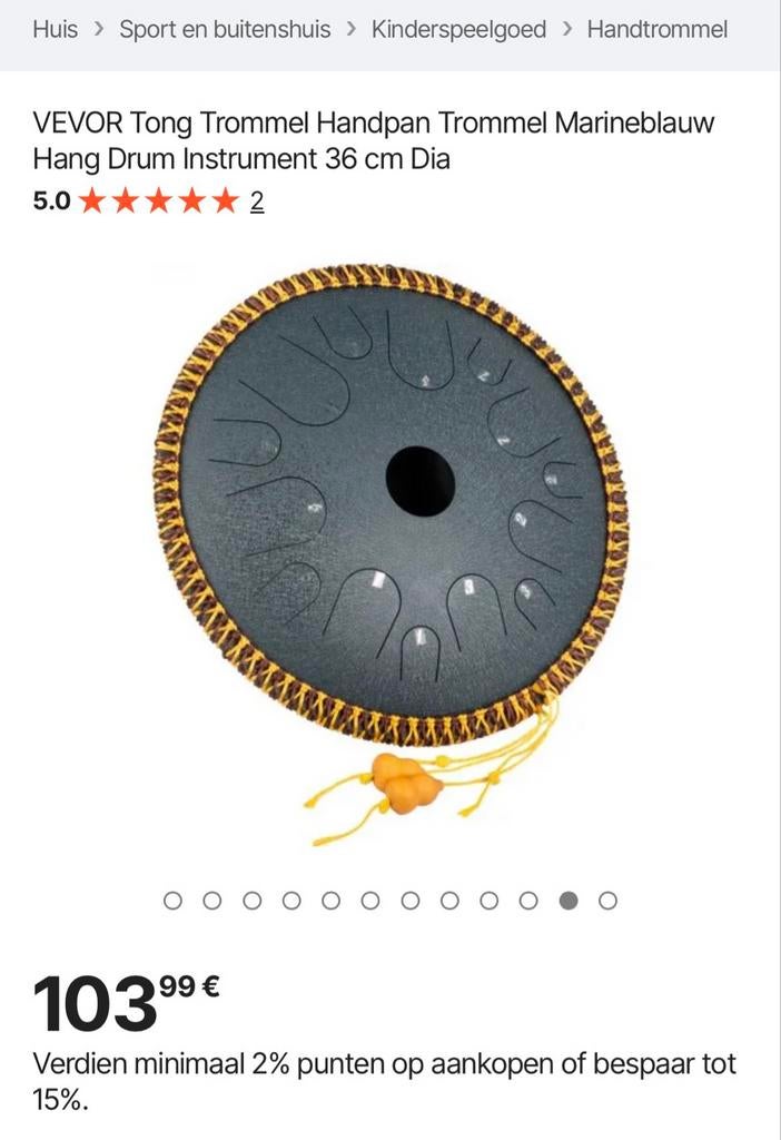 Handpan VEVOR tongtrommel, marineblauw, incl. hoes, Ophalen of Verzenden, Zo goed als nieuw