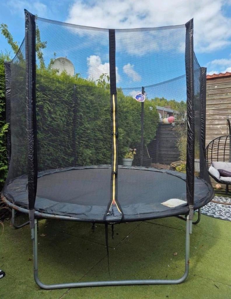 305 cm ronde trampoline met nieuw net!, Ophalen
