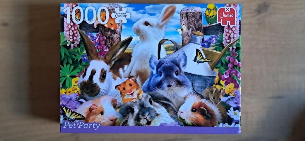 Jumbo Legpuzzel 1000 stukjes - Pet Party, Hobby en Vrije tijd, Denksport en Puzzels, Gebruikt, Legpuzzel, 500 t/m 1500 stukjes