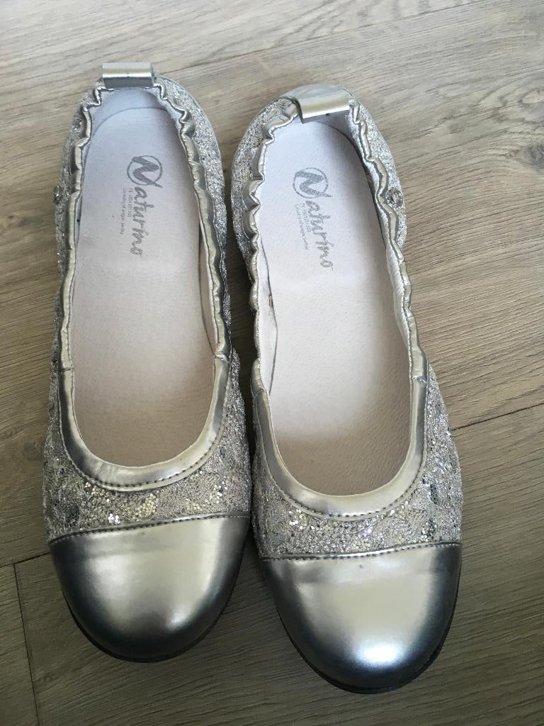 NATURINO ballerina's / schoenen zilver NIEUW maat 37 ZT, Kinderen en Baby's, Kinderkleding | Schoenen en Sokken, Meisje, Schoenen