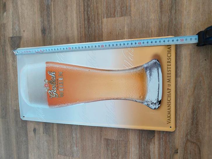 Grolsch Weizen Reclamebord - Metalen Plaat, Verzamelen, Biermerken, Gebruikt, Ophalen of Verzenden
