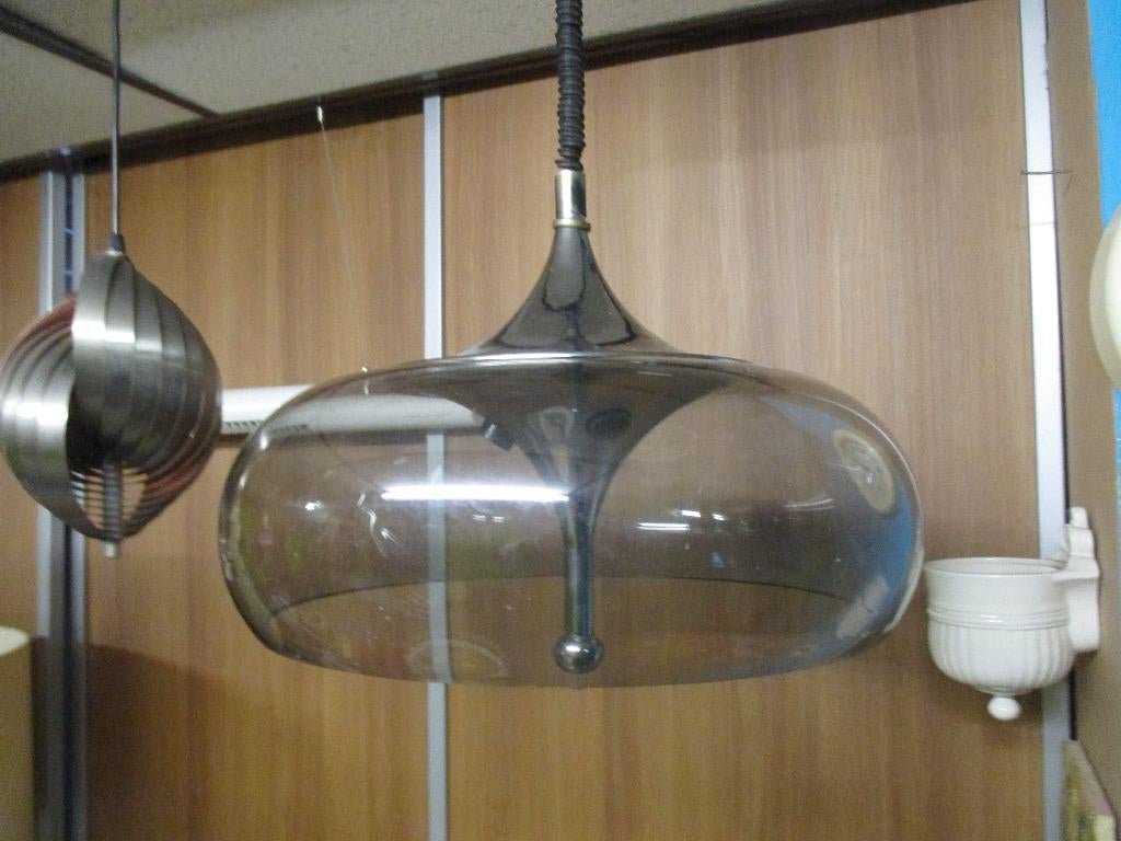 Space age design retro jaren 60 70 kunststof hanglamp 45 cm, Gebruikt, ?, ?, ?