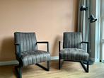 Set van 2 Label51 Milo Fauteuils – Antraciet – Z.G.A.N., Ophalen, Zo goed als nieuw, Minder dan 75 cm, 50 tot 75 cm