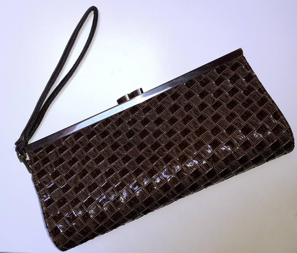 tas clutch handtas bruin patroon New Look, Sieraden, Tassen en Uiterlijk, Tassen | Damestassen, Ophalen of Verzenden, Nieuw, Bruin