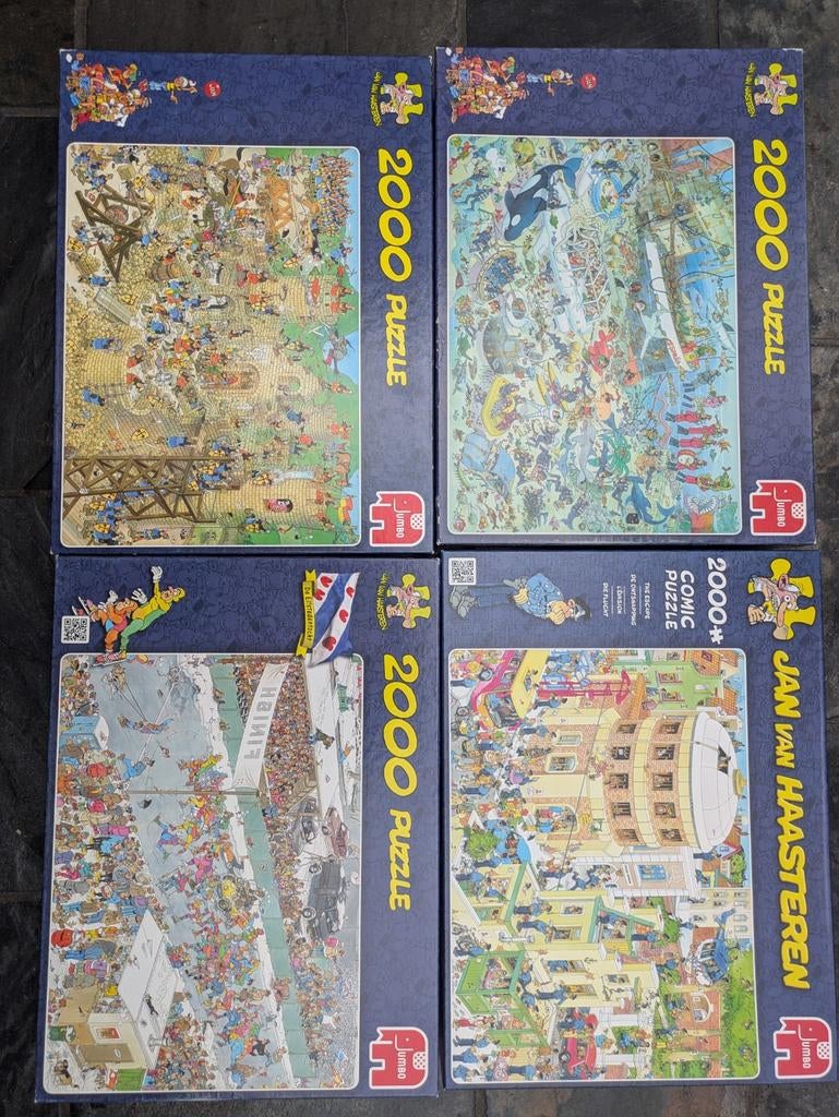 Jan van Haasteren puzzels 2000 stukjes (4 stuks), Ophalen of Verzenden, Meer dan 1500 stukjes, Zo goed als nieuw, Legpuzzel