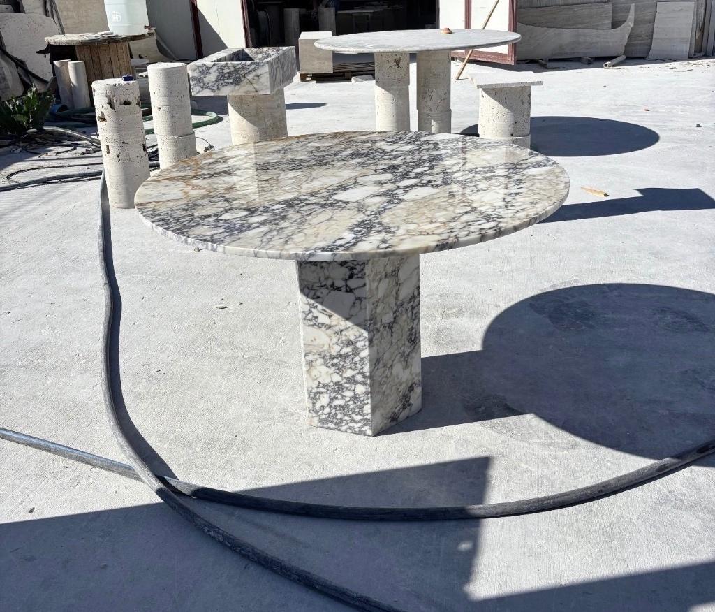 Marmeren calacatta viola eettafel, Rechthoekig, Nieuw, 200 cm of meer, 50 tot 100 cm