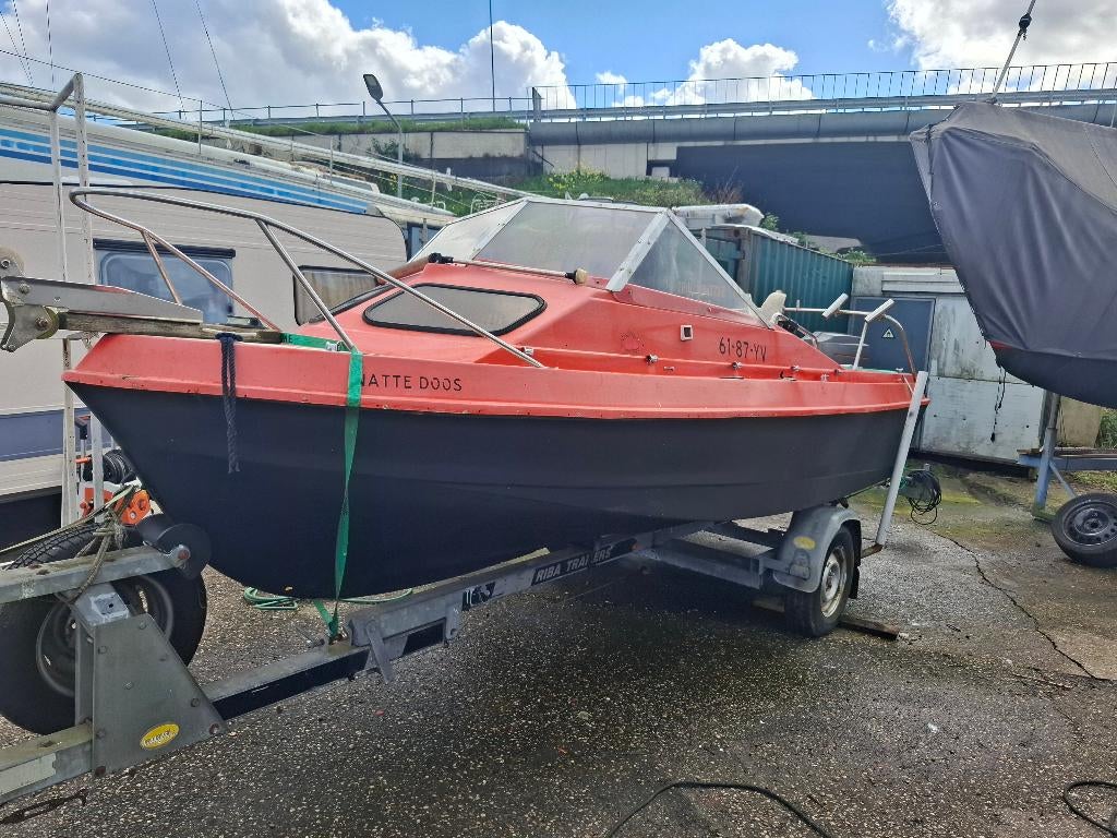 Shetland Shelty 535 + Riba 1100 kg trailer met kenteken, Watersport en Boten, Gebruikt, Ophalen, 70 pk of meer, 3 tot 6 meter