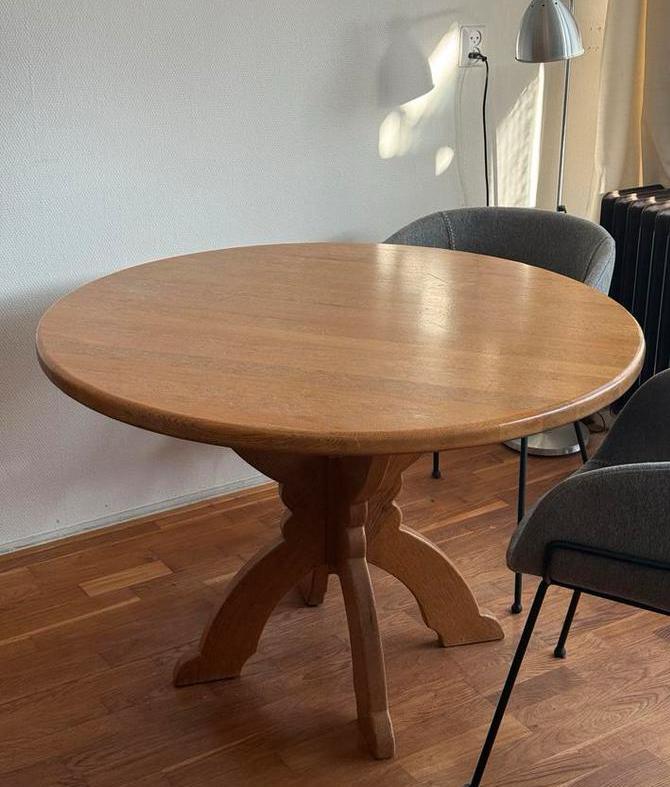 Houten ronde tafel 110cm doorsnee, 74cm hoog, Huis en Inrichting, Tafels | Eettafels, Ophalen, Gebruikt, 100 tot 150 cm, Rond