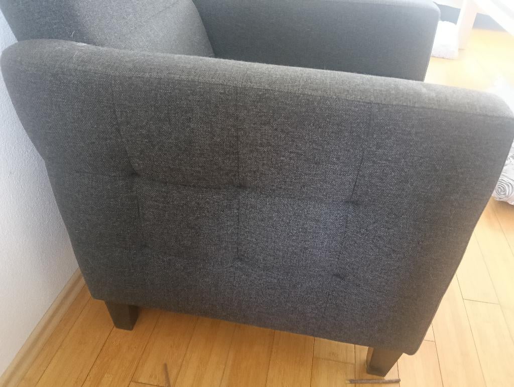 2 stoelen grijs, Ophalen, Gebruikt, 75 tot 100 cm, Stof