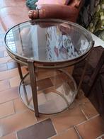 Glazen bijzet tafeltje goud, Ophalen, 50 tot 100 cm, Rond, 50 tot 100 cm