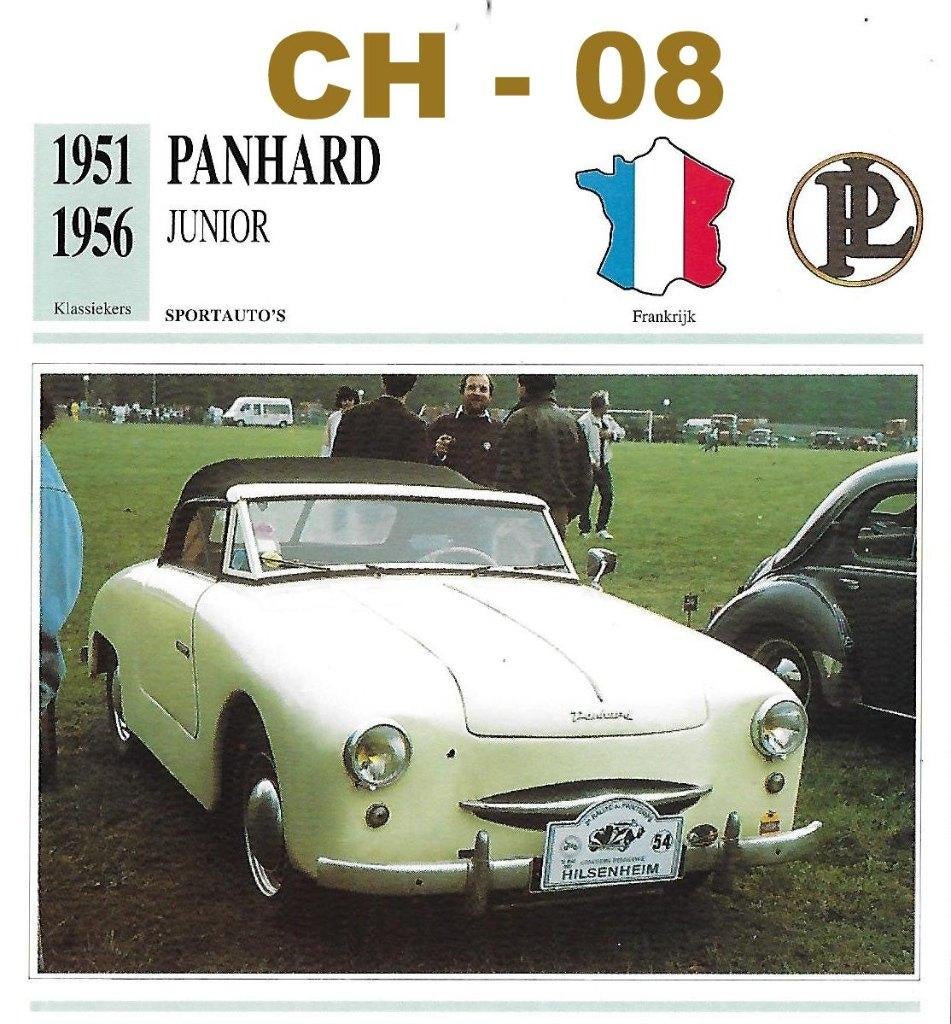 Ch8 autokaart panhard junior ( 1951 - 1965 ), Ophalen of Verzenden, Zo goed als nieuw, Auto's