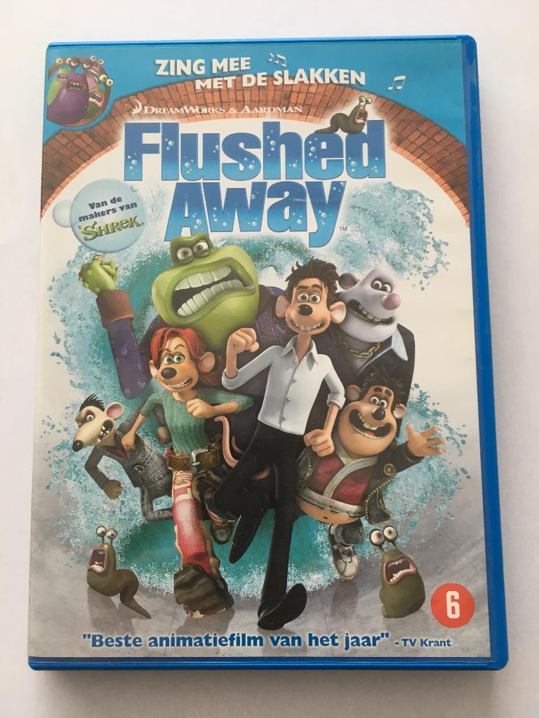 dvd FLUSHED away in ~~nieuw~~ staat, Tekenfilm, Verzenden, Zo goed als nieuw, Alle leeftijden