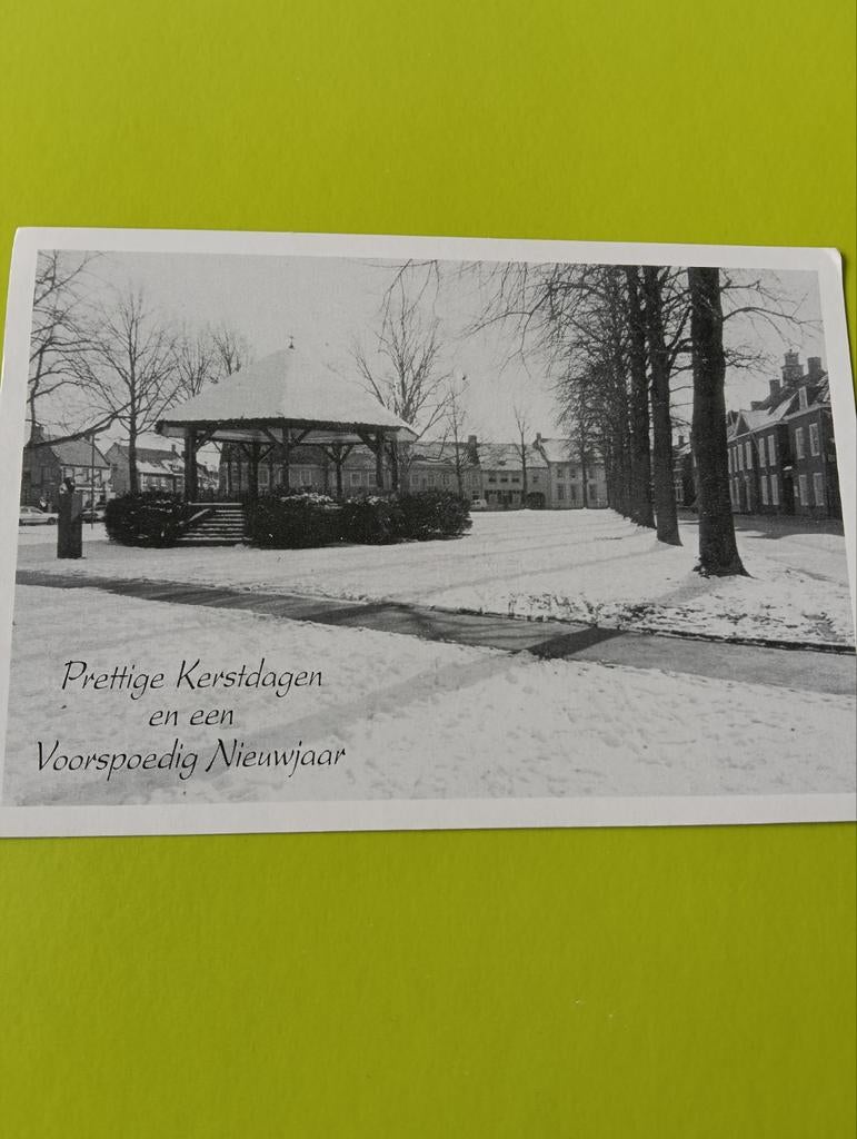 Kerstkaart Kiosk Vrijthof Hilvarenbeek Sneeuw Gelopen, Ophalen of Verzenden, Voor 1920, Gelopen, Noord-Brabant
