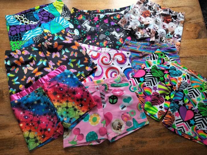 Turnbroekjes met print diverse maten (1), Sport en Fitness, Turnen, Turnpak(je), Maat 36 t/m 42, Ophalen of Verzenden