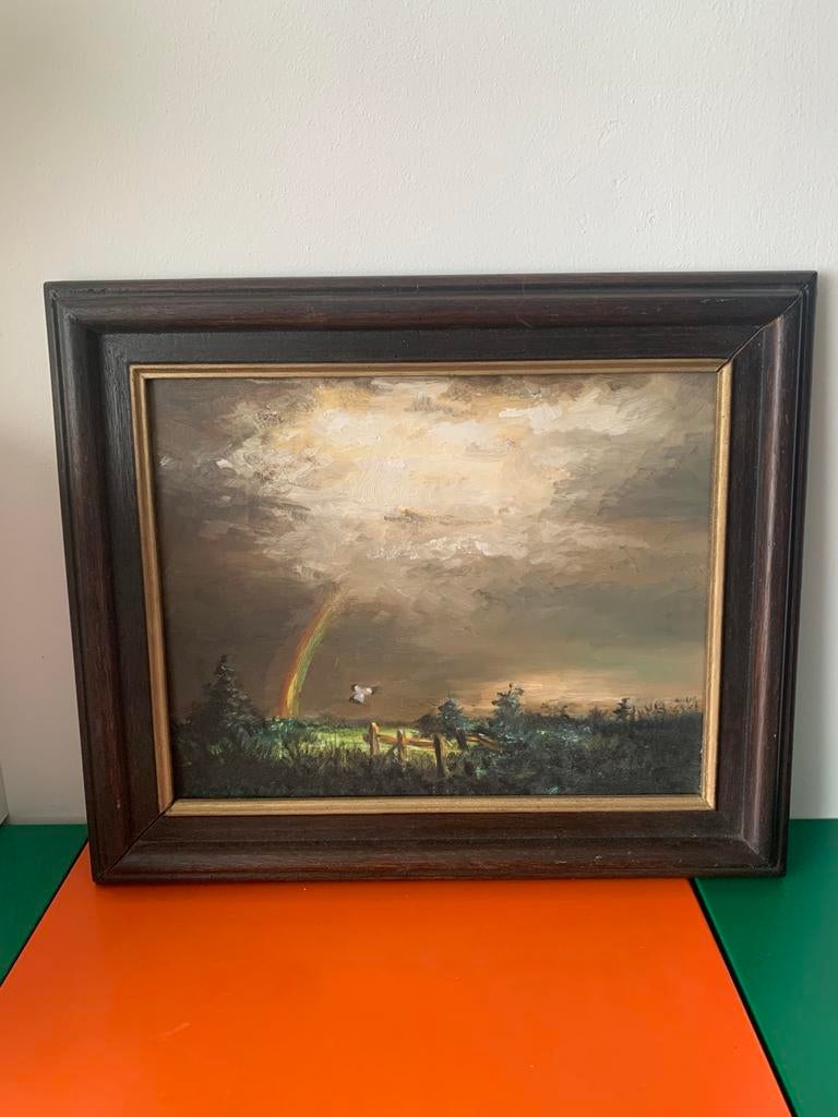 Schilderij op canvas met houten omlijsting, Ophalen of Verzenden