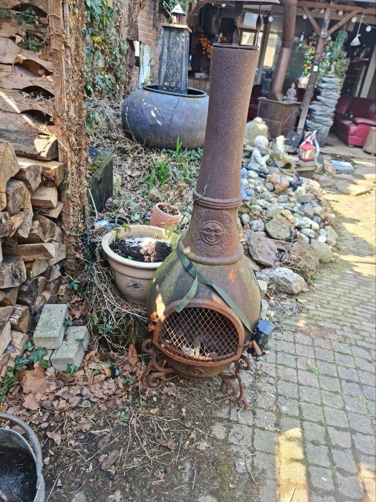 Rustieke gietijzeren tuinkachel - Sfeervol en functioneel, Tuin en Terras, Ophalen, Gebruikt
