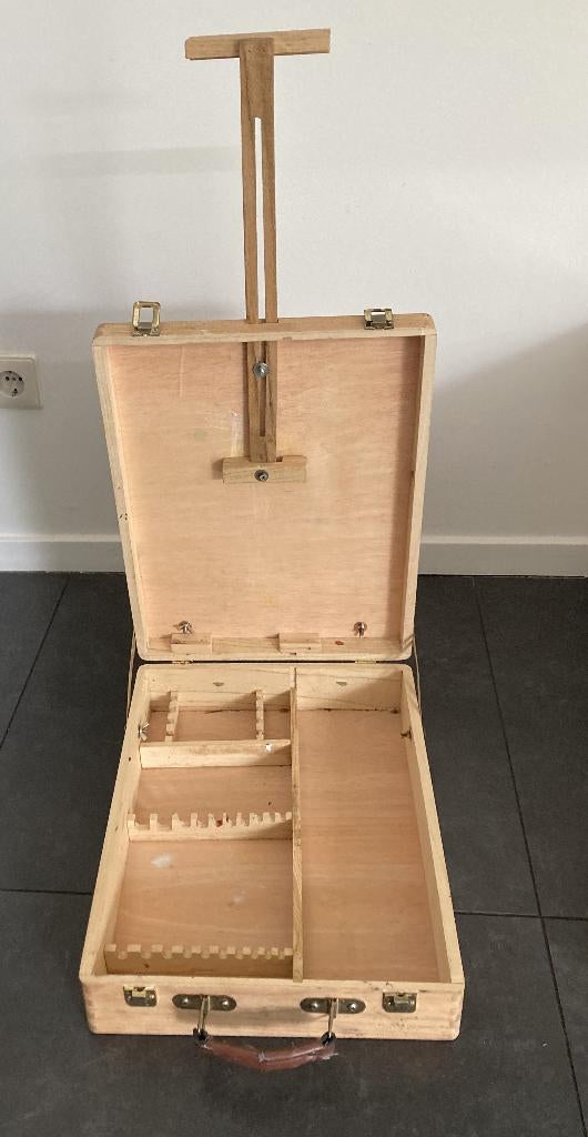 fraaie tafelezel  met  kist vintage, Antiek en Kunst, Ophalen of Verzenden