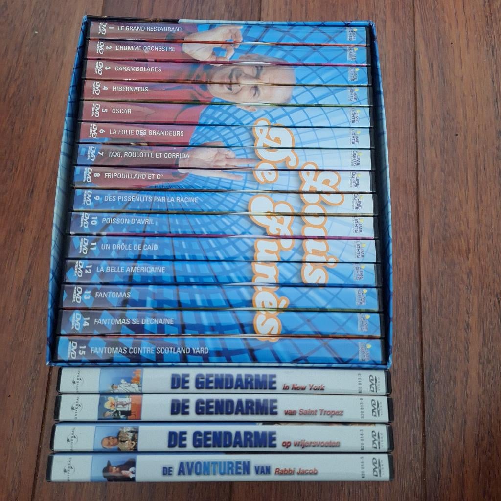 Verzameling 19 Louis de Funès DVDs, Vanaf 6 jaar, Ophalen of Verzenden, Zo goed als nieuw, Actiekomedie