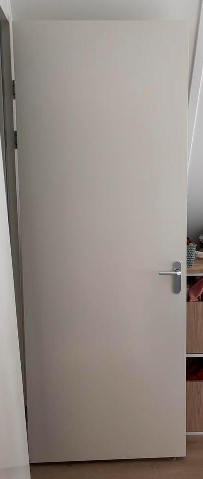 Binnendeur, wit, stomp, rechts draaiend, 230x87.5cm, Doe-het-zelf en Verbouw, Deuren en Horren, Ophalen, 80 tot 100 cm, 215 cm of meer