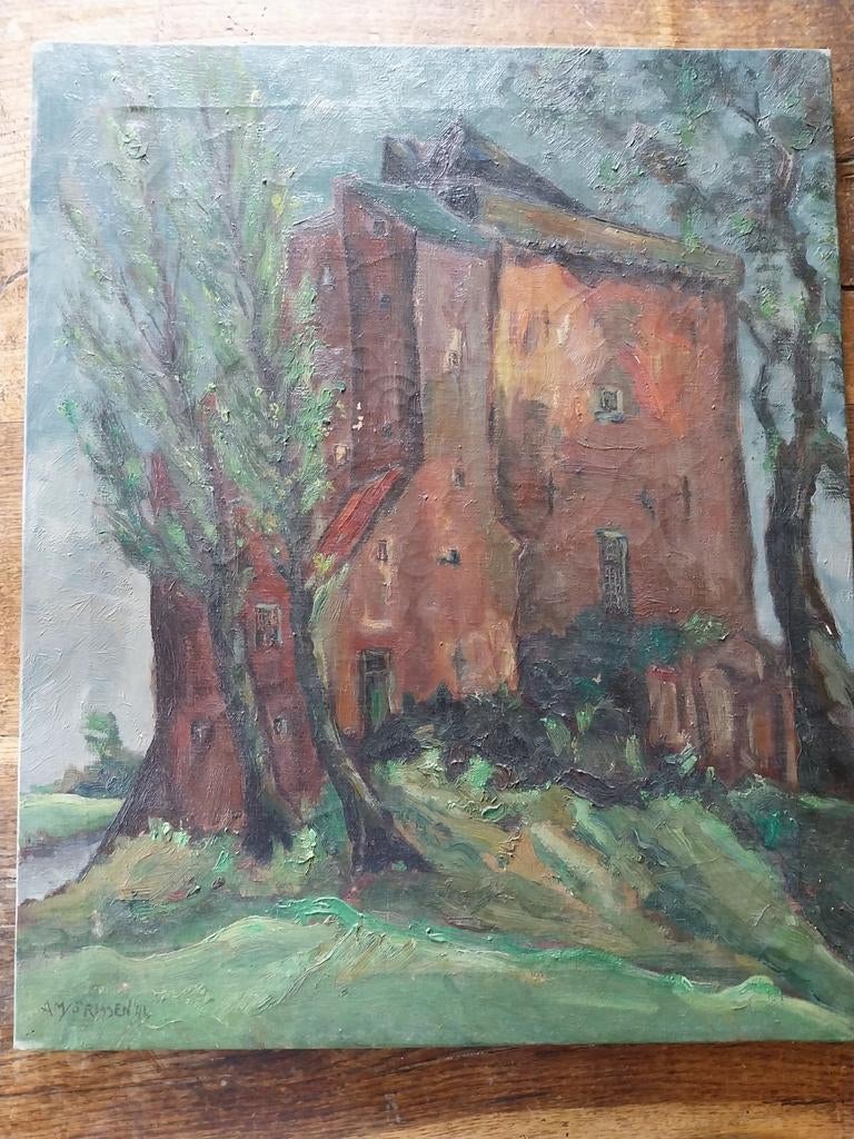 A.M.Jörissen 1886-1971 Slot Neijenbeek Voorst., Antiek en Kunst, Kunst | Schilderijen | Klassiek, Ophalen of Verzenden