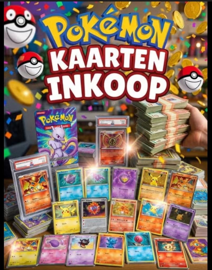 Inkoop Pokémon kaarten en spullen - Bied je collectie aan!, Ophalen of Verzenden, Gebruikt, Meerdere kaarten