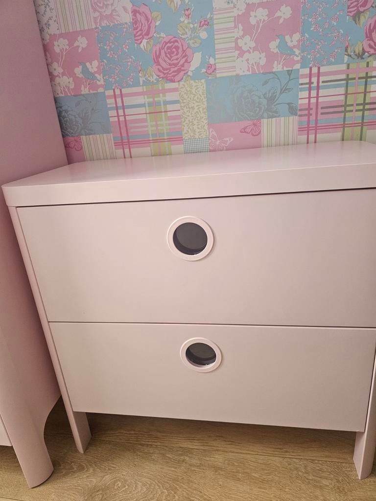 Roze ladekastje met 2 laden - Zo goed als nieuw, Huis en Inrichting, Kasten | Ladekasten, Ophalen, Kunststof, 1 of 2 laden, 50 tot 100 cm