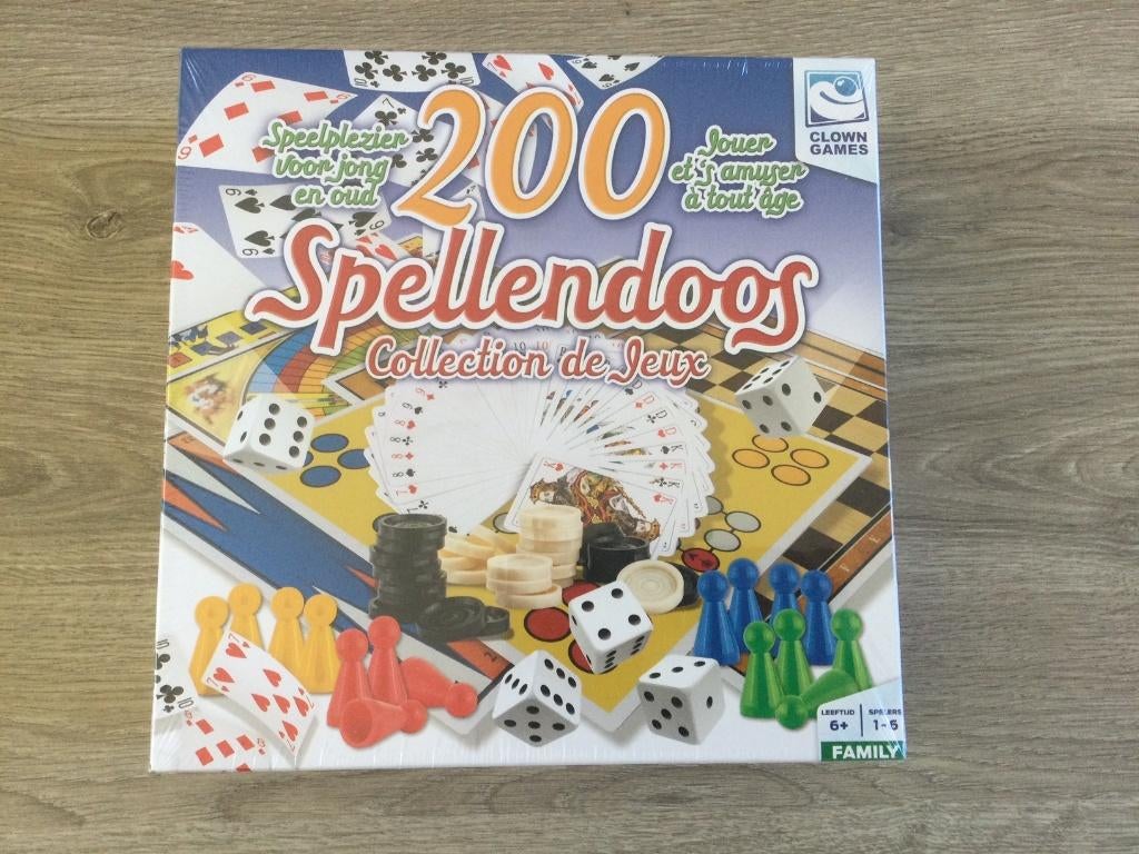 200 Spellendoos (nieuw), Hobby en Vrije tijd, Gezelschapsspellen | Bordspellen, Vijf spelers of meer, Ophalen of Verzenden, Nieuw