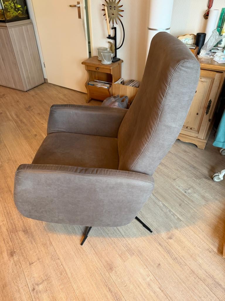 Heerlijke elektrische relax fauteuil, Huis en Inrichting, Fauteuils, Ophalen, Gebruikt, Minder dan 75 cm, Leer