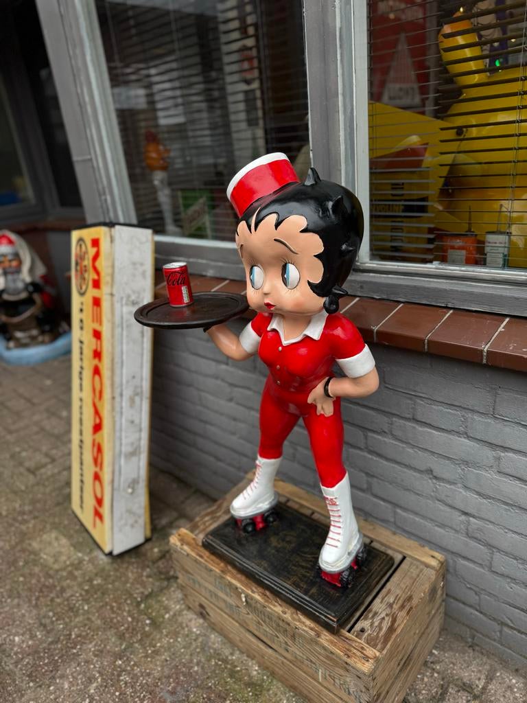 Grote Betty Boop Beeld - Diner Serveerster op Rollerskates, Ophalen, Zo goed als nieuw, Mens