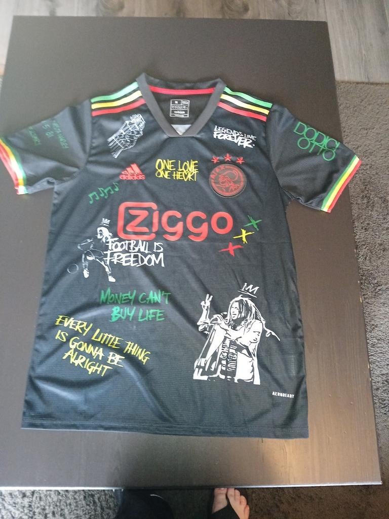 Ajax Bob Marley shirt - Maat M, Kleding | Heren, T-shirts, Maat 48/50 (M), Zwart, Ophalen of Verzenden, Zo goed als nieuw